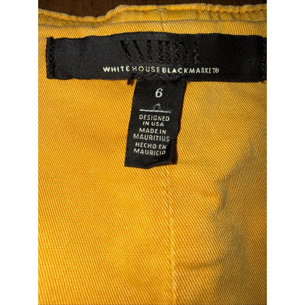 WHBM White House Black Market Yellow Tailored Twill Peplum Vest Tank Top Snaps 6 - Picture 6 of 10